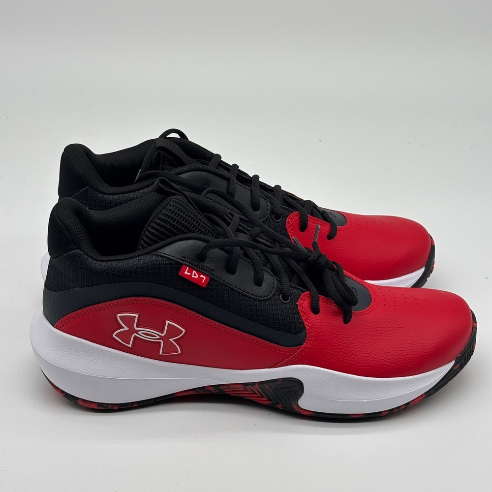 Under Armour Lockdown 7 Shoes Men Size 13 Red Black Basketball 3028512-600